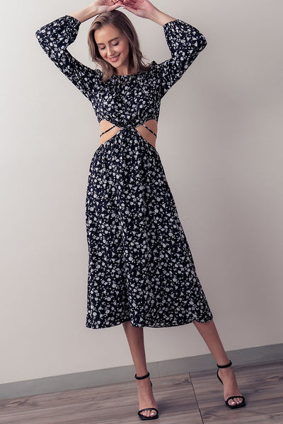 Waist Cut Out Floral Print Maxi Dress – Unity Clothing Inc. North Vancouver