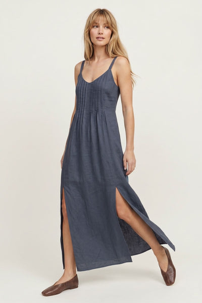 Pintuck Midi Dress