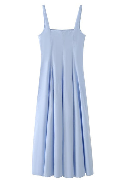 Poplin Square Neck Midi