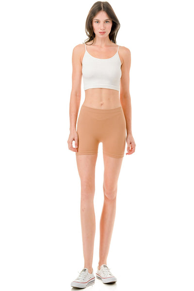 Solid Ribbed Shorts