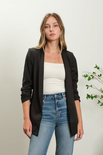 Collared 3/4 Sleeve Blazer