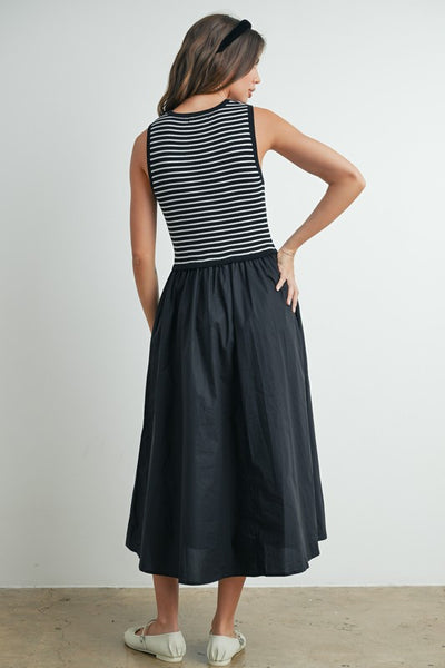 Striped Sleeveless Maxi Dress