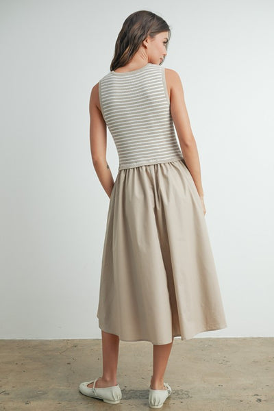 Striped Sleeveless Maxi Dress
