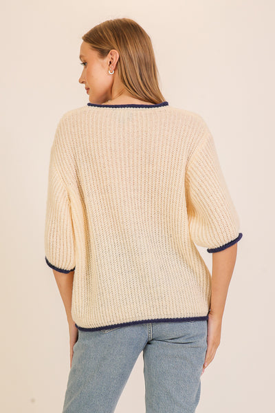 Knit Short Sleeve Sweater