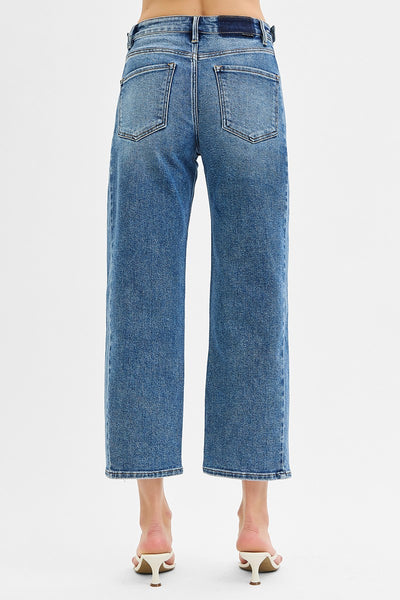 Cropped High Rise Barrel Jeans