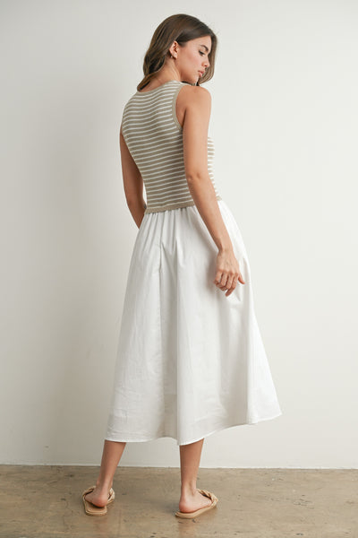 Striped Sleeveless Maxi Dress