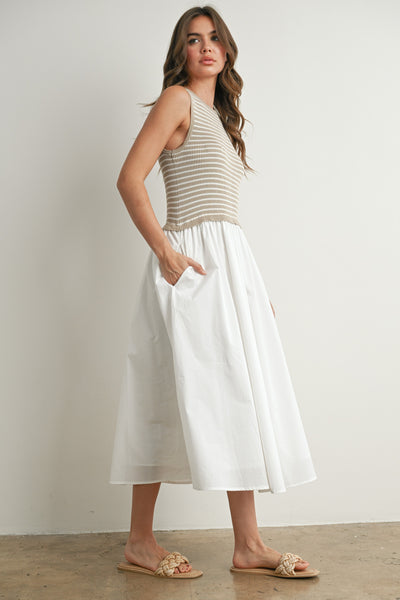 Striped Sleeveless Maxi Dress