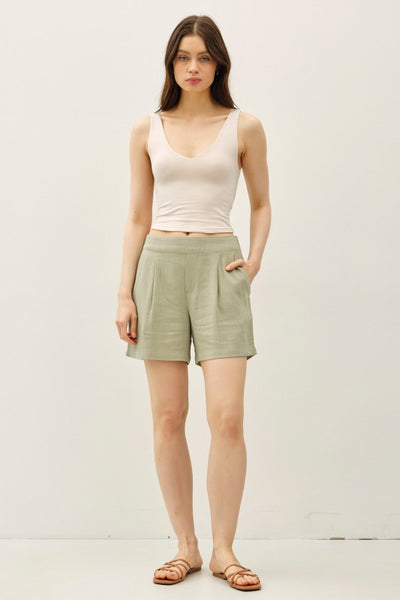 Linen Blend Trouser Shorts