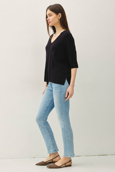 Drop Shoulder Half Sleeve Sweater