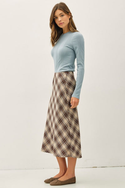 Irish Plaid Midi Skirt
