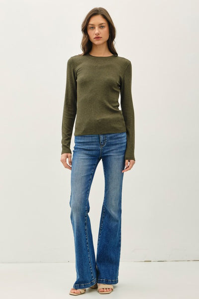 Ribbed Crewneck Basic Top