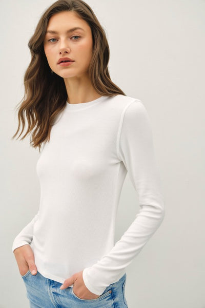 Ribbed Crewneck Basic Top