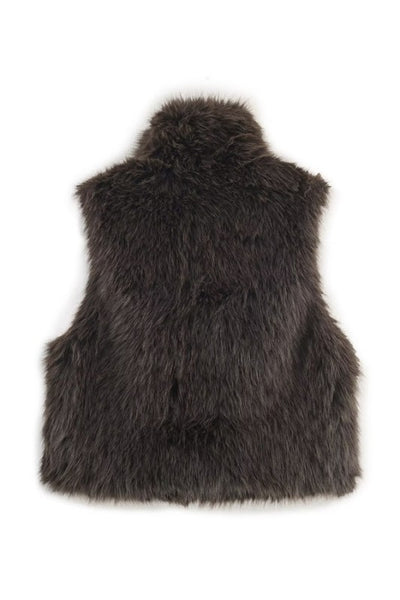 Faux Fur High Collar Vest