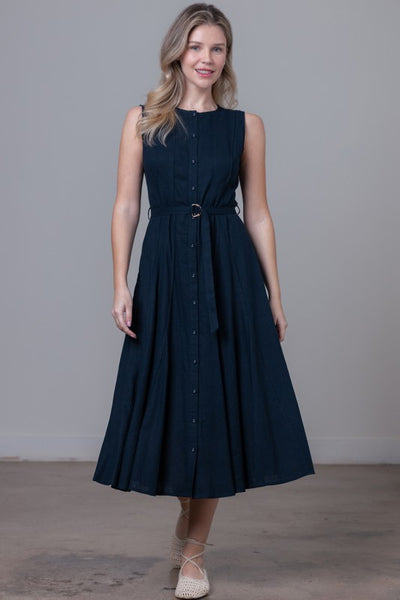Linen Belted Dress