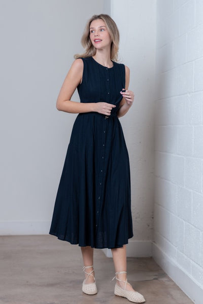 Linen Belted Dress