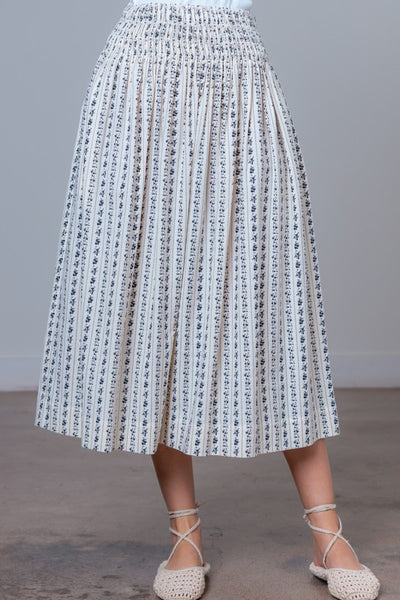 Smocked Midi Skirt
