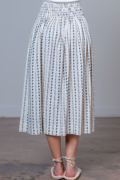 Smocked Midi Skirt