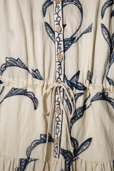 Tie Front Button Down Midi Dress