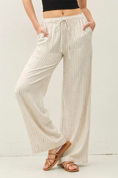 Linen Blend Wide Leg Pants