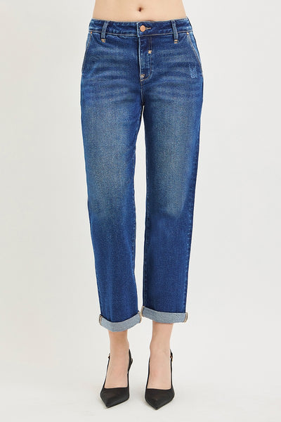Cuff Hem Boyfriend Jeans