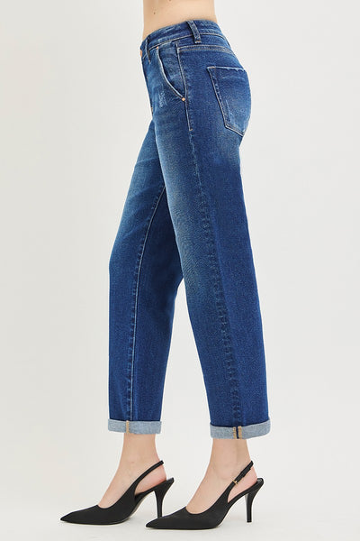 Cuff Hem Boyfriend Jeans