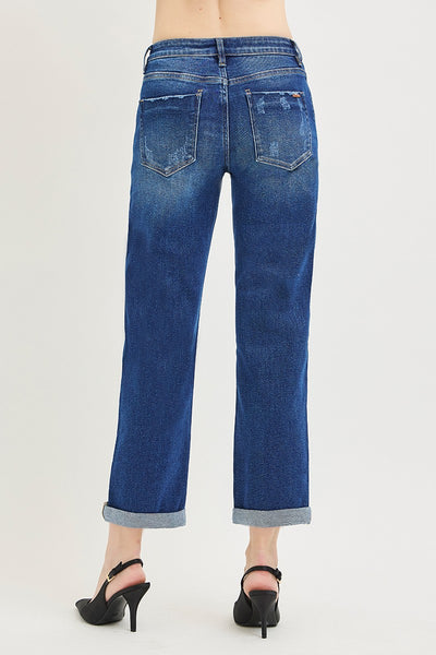 Cuff Hem Boyfriend Jeans