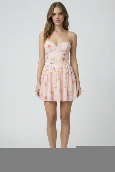 Pastel Floral Mini Dress