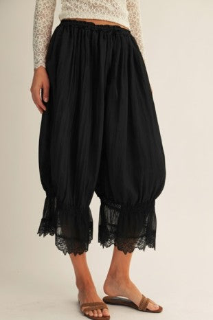 Vintage Lace Trimmed Pants