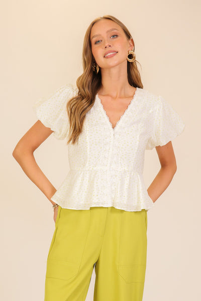 Lace Peplum Blouse