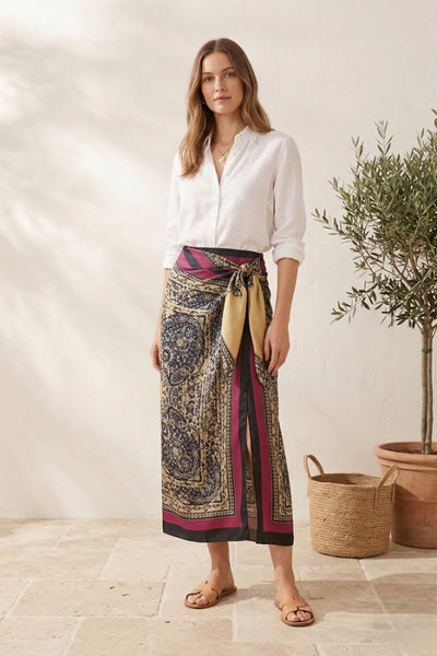 Paisley Print Wrap Skirt