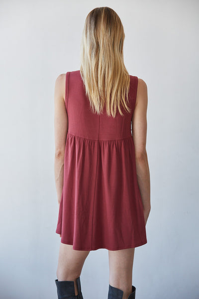 Pleated Front Mini Dress