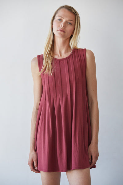 Pleated Front Mini Dress