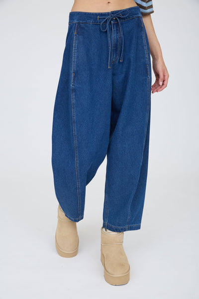 High Waisted Cropped Indigo Pants