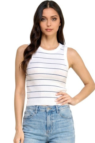 Pin Stripe Ribbed Tank
