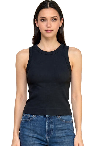 Solid Ribbed Tank Top
