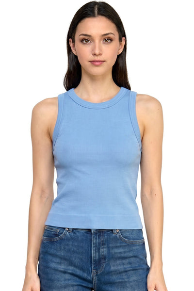 Solid Ribbed Tank Top