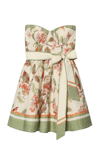Floral Print Belted Mini Dress