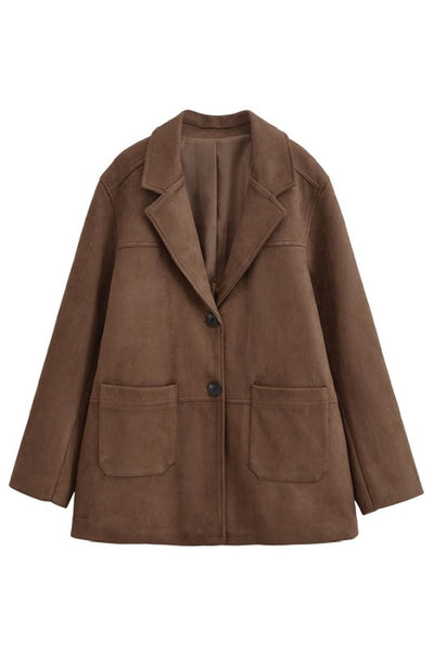 Faux Suede Blazer Jacket