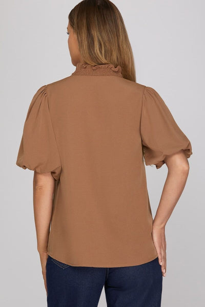 Puff Sleeve Ruffle Blouse