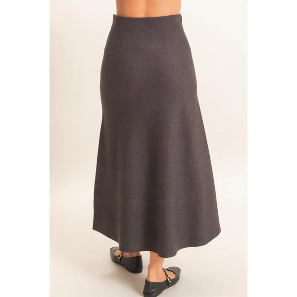 A Line Knit Midi Skirt