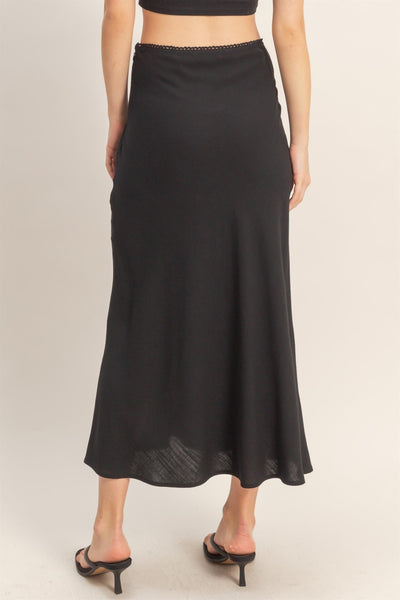 Elastic Waist Maxi Skirt
