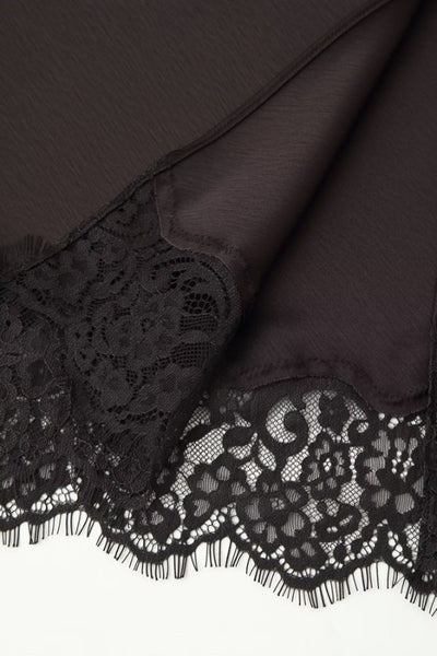 Satin Lace Midi Skirt