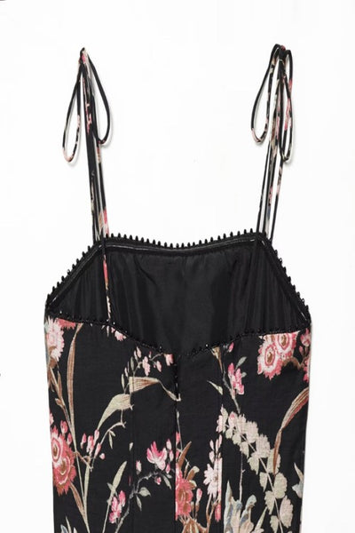Floral Print Tiered Midi Dress