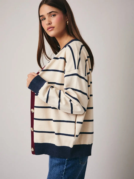 Stripe Colour Block Cardigan
