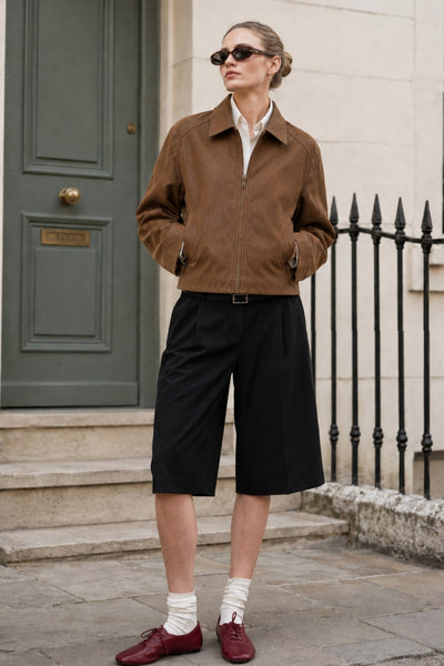 Soft Faux Leather Zip Up