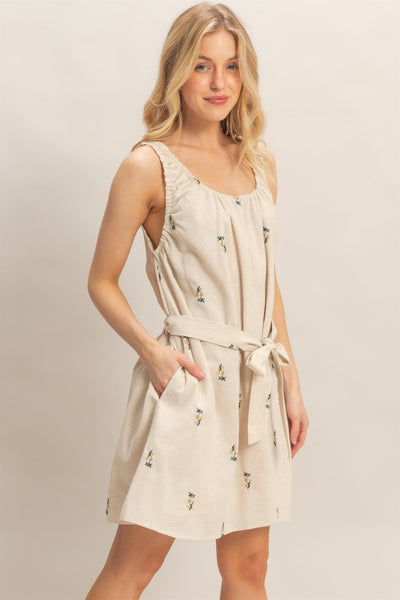 Ruched Sleeveless Mini Dress