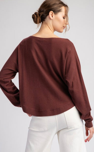 Solid Long Sleeve Sweater Top