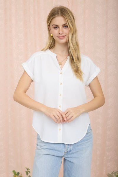 Cuffed Sleeve Button Down