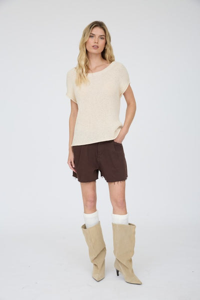 Crew Neck Knit Sweater Top