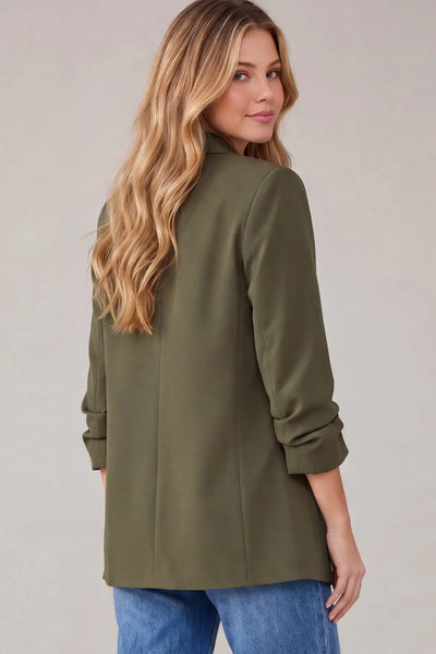 Long Sleeve Ruched Blazer